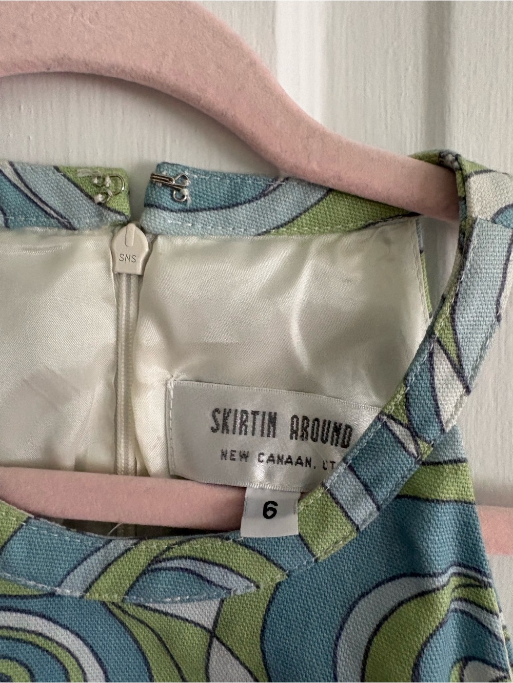 Skirtin Around Green & Blue Retro Halter Top